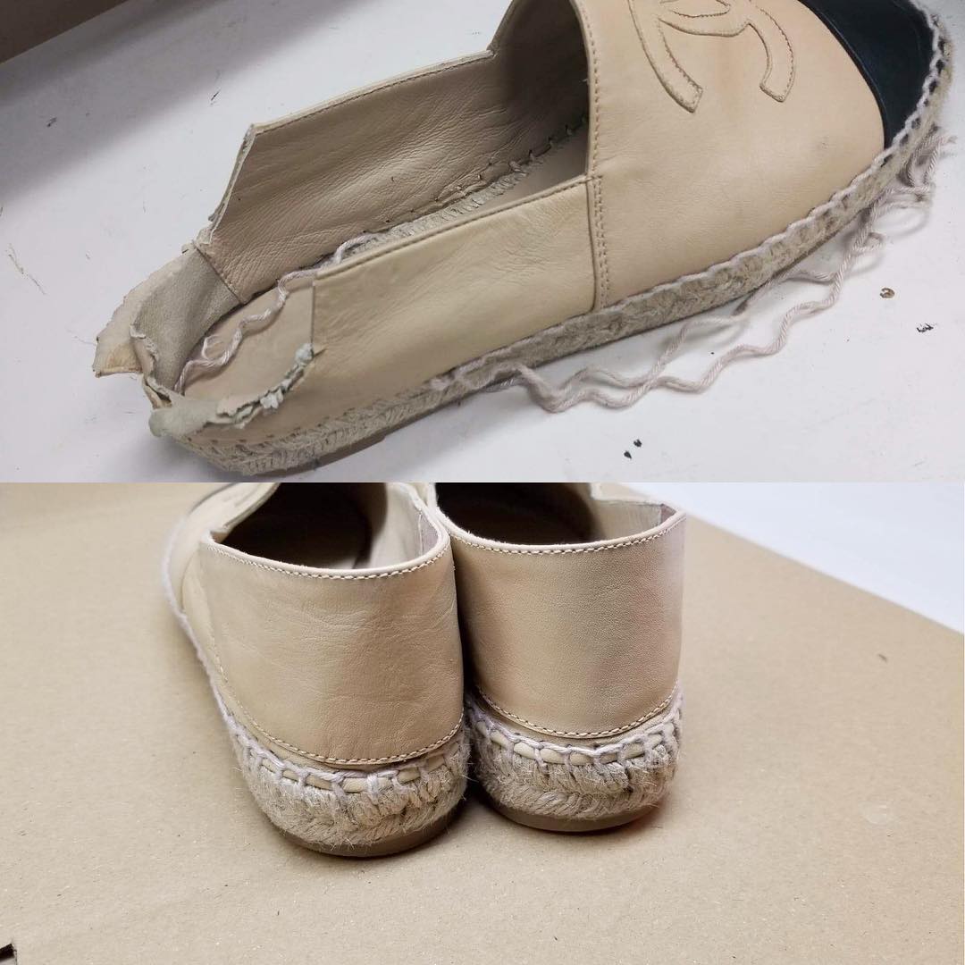 Chanel Espadrille Custom Leather Work