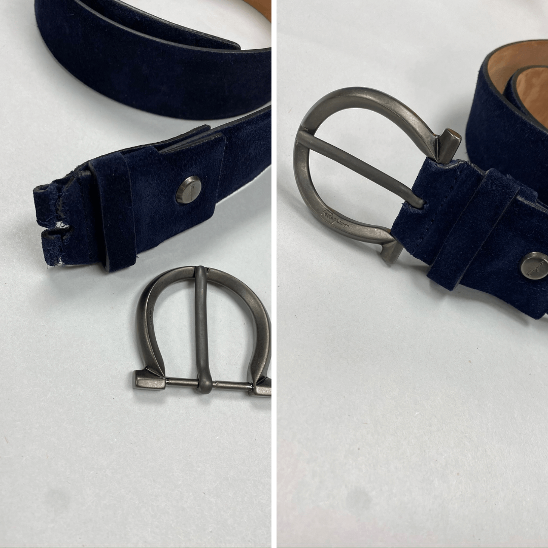 Ferragamo men’s belt - rebuild end to attach buckle