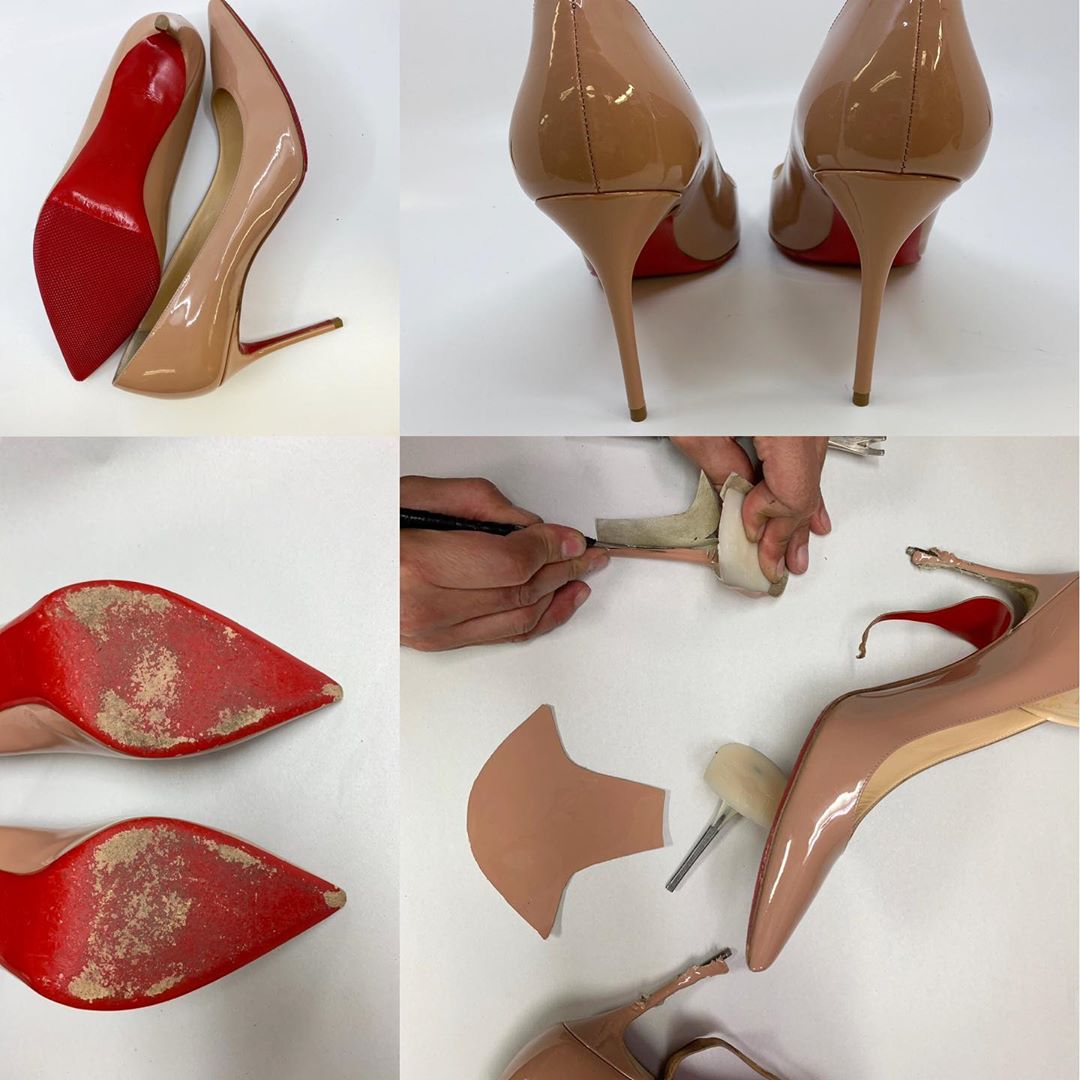 Louboutin Patent Leather Heel Replacement and Protective Soles