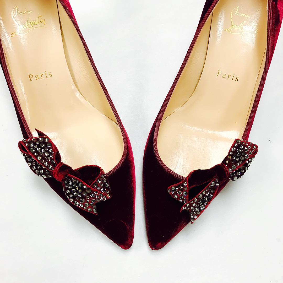 Louboutin Red Bow Shoes