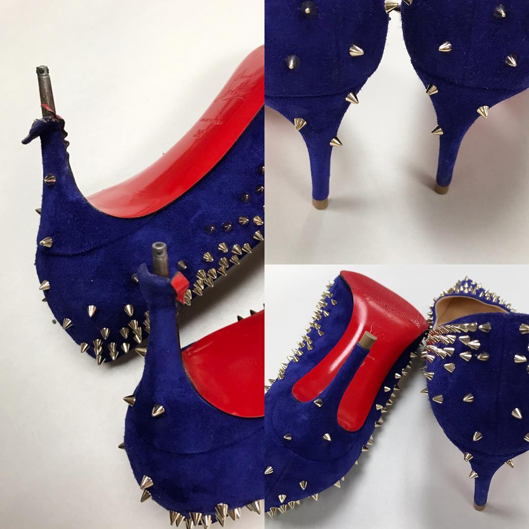 Louboutin Suede Heel Rip Repair