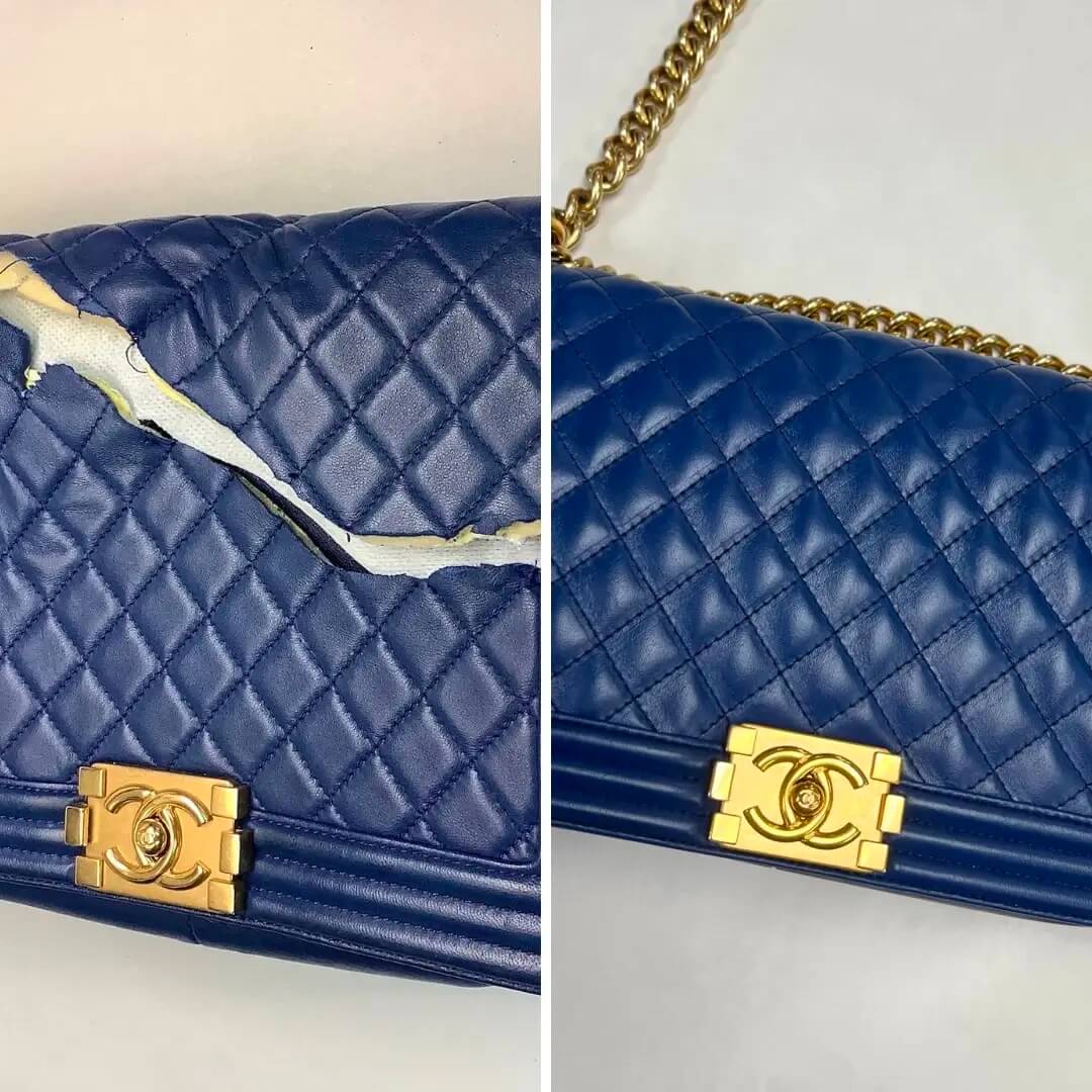 Chanel custom rebuild - sliced bag