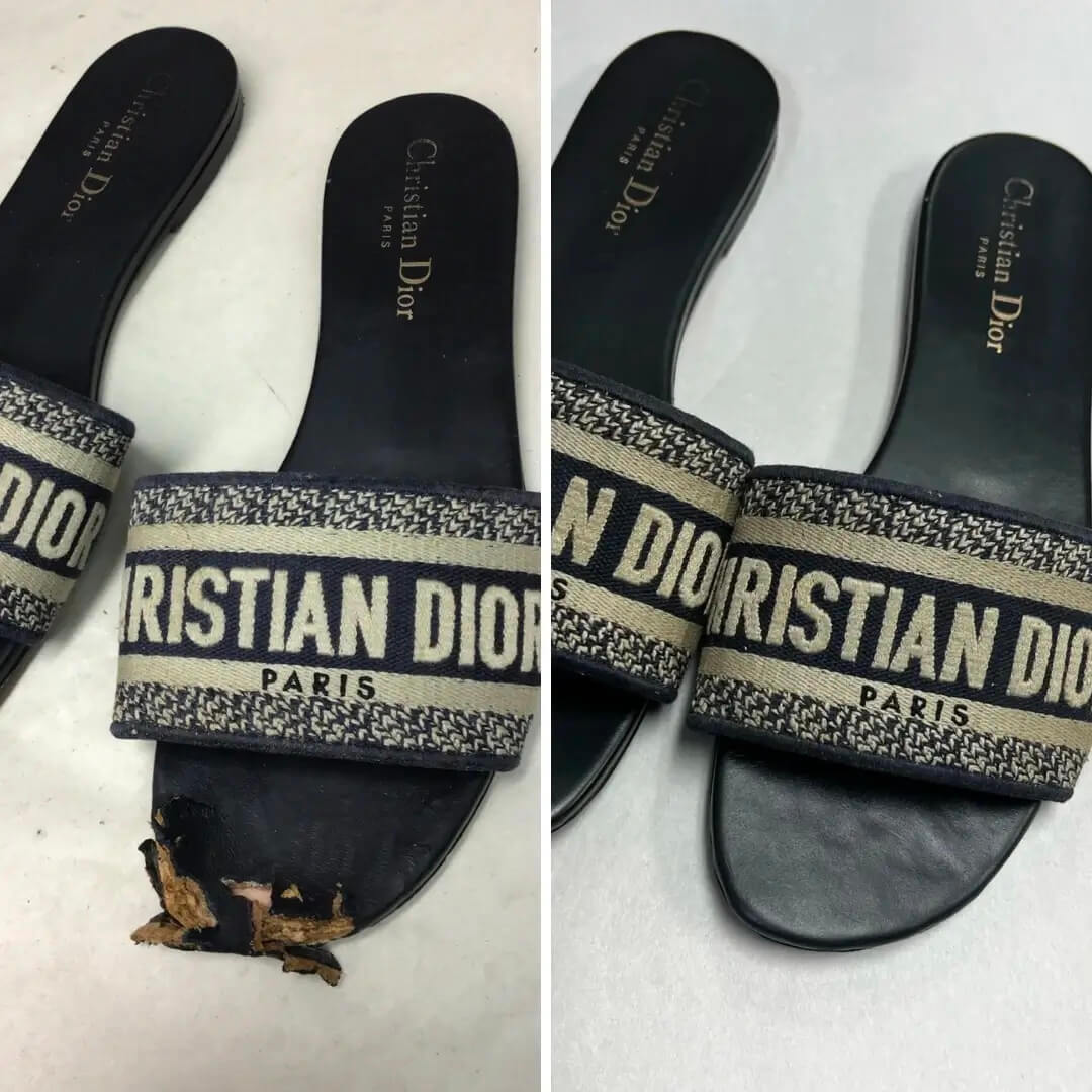 Dior Sandals - rebuild dog-chewed toes