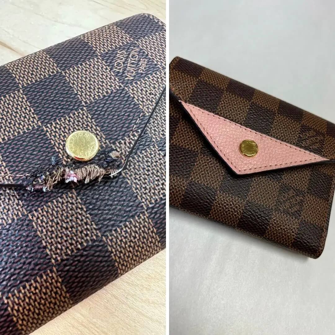 Louis Vuitton Wallet - custom leather added to rebuild flap