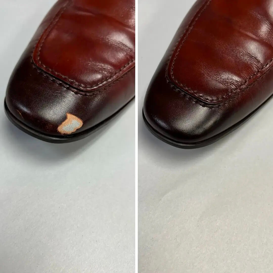 Men's shoes - repair toe scrape