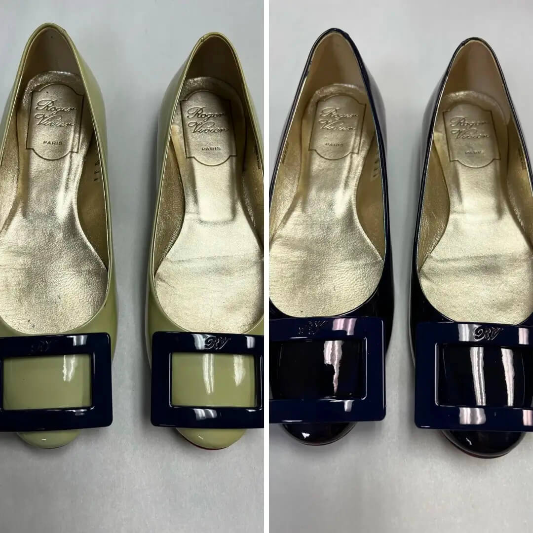 Roger Vivier - dye patent leather to navy blue